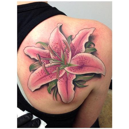 Tattoos - Realistic Color Tiger Lily Tattoo - 93307